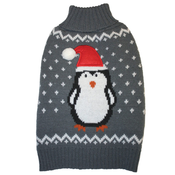 Fashion Pet Penguin Sweater Gray (Medium)