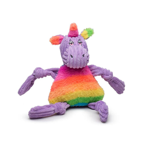 Huggle Hounds Rainbow Pride Unicorn Knottie® Plush Dog Toy (Large)