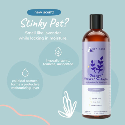 Kin + Kind Oatmeal Shampoo for Dogs & Cats (Lavender)