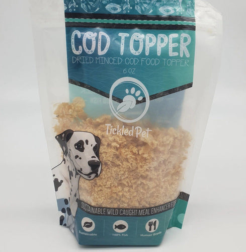 Tickled Pet Dried Minced Cod Food Topper for Dogs