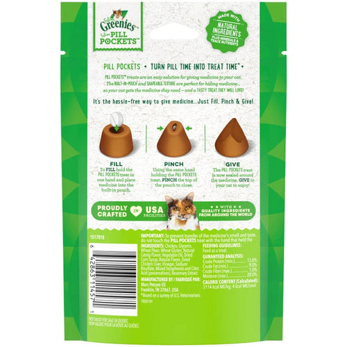 FELINE GREENIES PILL POCKETS Natural Cat Treats, Catnip Flavor