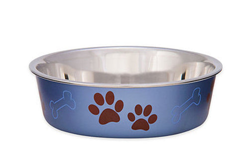 Loving Pets Bella Bowl - Stainless Steel Dog Bowl Blueberry