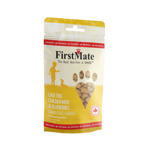 FirstMate Pet Foods Mini Trainers Cage Free Chicken Meal & Blueberries Dog Treats