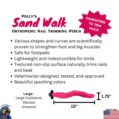 Polly's Pet Products Orthopedic Sand Walk Perch Large (Large)