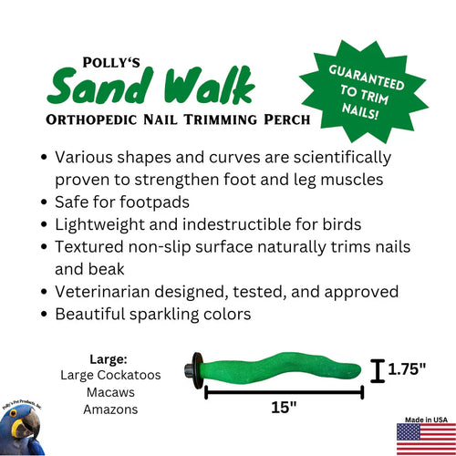 Polly's Pet Products Orthopedic Sand Walk Perch Large (Large)