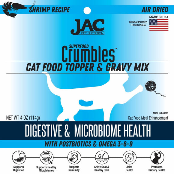 JAC Pet Nutrition Air-Dried Shrimp Superfood Crumbles Grain-Free Cat Food Topper