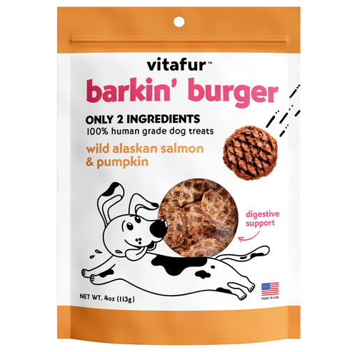 Vitafur Barkin' Burger Wild Alaskan Salmon & Pumpkin Dog Treats