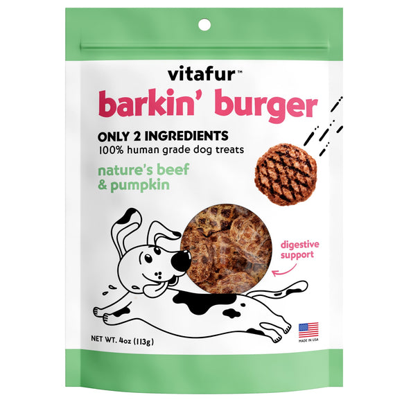 Vitafur Barkin' Burger Nature's Beef & Pumpkin Dog Treats