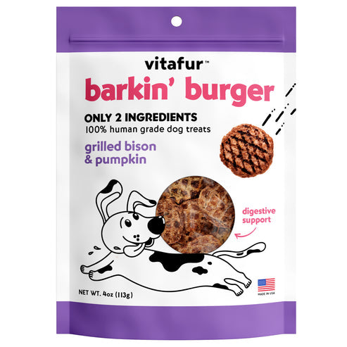 Vitafur Barkin' Burger Grilled Bison & Pumpkin Dog Treats