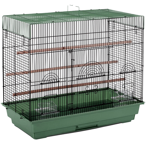 A & E Cage Flat Top Cage (Black Base/ White Wire)