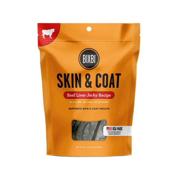 BIXBI® Skin & Coat Jerky Treats for Dogs – Beef Liver Recipe