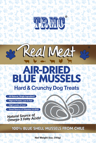 Real Meat Air-Dried Blue Mussels Hard & Crunchy Dog Treats (5 oz)