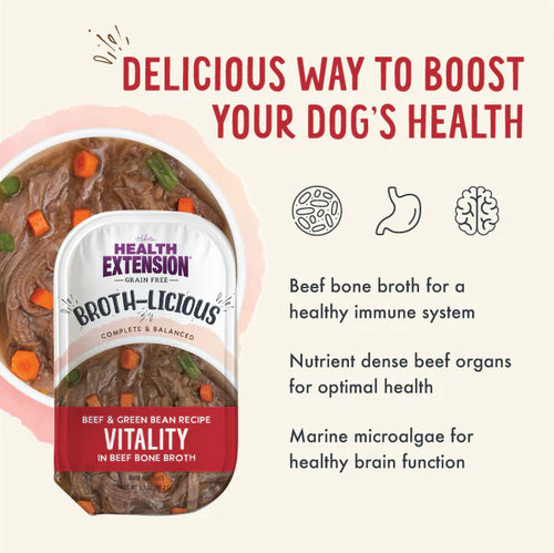 Health Extension's Broth-Licious Beef & Green Bean in Bone Broth Recipe Wet Dog Food