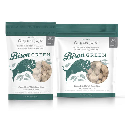 Green Juju Bison Green Whole Food Bites for Dogs and Cats Treats