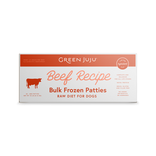 Green Juju Beef Recipe Frozen Patties & Sliders for Dogs