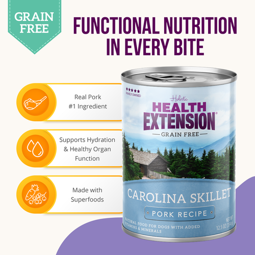 Health Extension Carolina Skillet - Pork Recipe Wet Dog Food