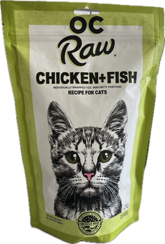 OC Raw Feline Frozen Chicken & Fish Recipe for Cats (2 LB)