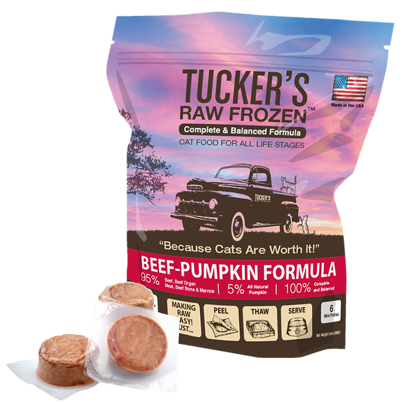 Tucker's Beef-Pumpkin Raw Frozen Cat Food