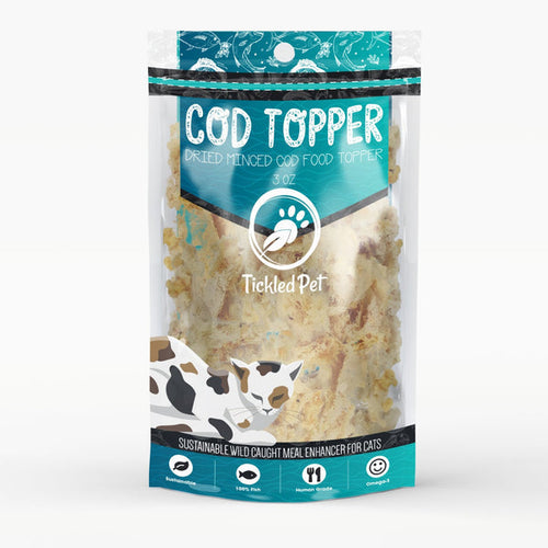 Tickled Pet Dried Minced Cod Food Topper for Cats