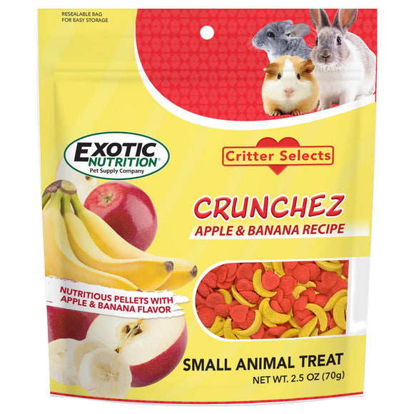 Exotic Nutrition Critter Selects Crunchez Apple & Banana Recipe Small Animal Treat (2.5 oz)