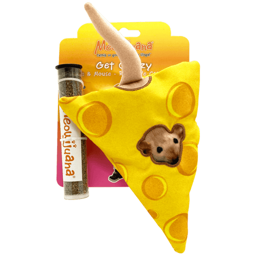 Meowijuana Get Cheezy Refillable Cheese & Mouse Cat Toys