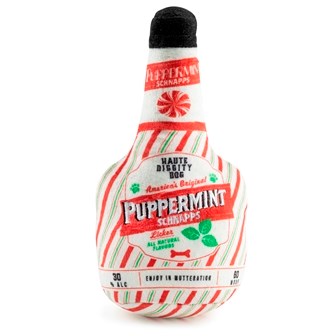 Haute Diggity Dog Puppermint Schnapps Bottle Dog Toy