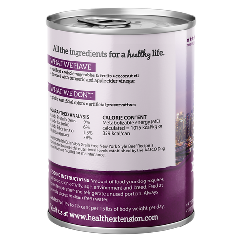 Health Extension Grain Free New York Style - Beef Recipe Wet Dog Food