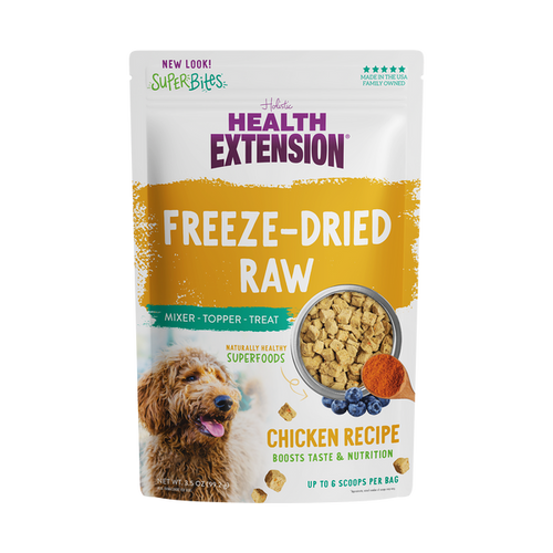 Health Extension Super Bites Freeze-Dried Raw Chicken Recipe Meal Mixer for Dogs