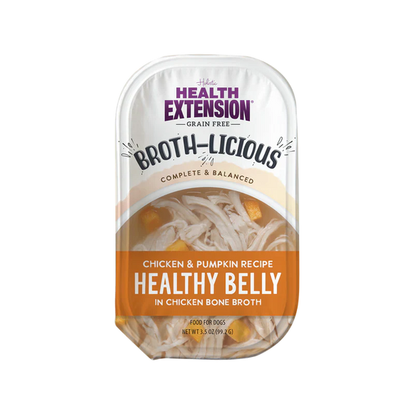 Health Extension Broth-licious Healthy Belly Chicken & Pumpkin Recipe Wet Dog Food