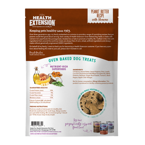 Health Extension Oven Baked Peanut Butter Recipe with Banana Dog Treats