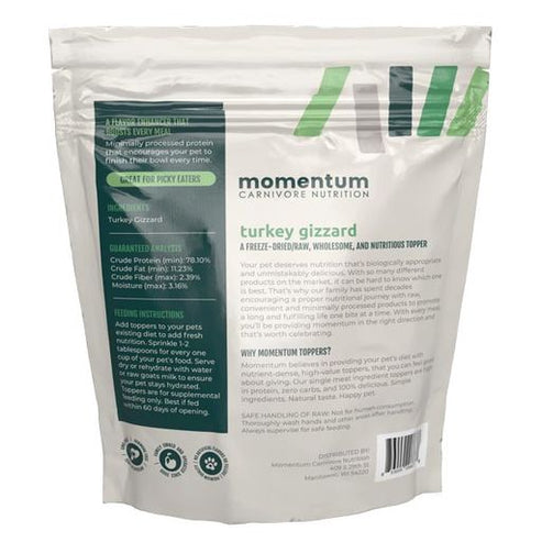 Momentum Carnivore Nutrition Turkey Gizzard Topper Freeze Dried Raw