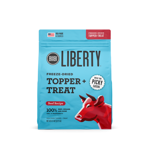 BIXBI Pet Liberty® Freeze-Dried Topper + Treat for Dogs – Beef Recipe