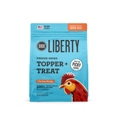 BIXBI Pet Liberty® Freeze-Dried Topper + Treat for Dogs – Chicken Recipe