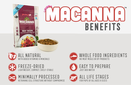 Grandma Lucy's Macanna Dog Food, Grain Free and Freeze-Dried - Beef Recipe