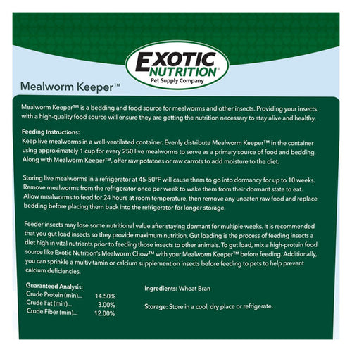 Exotic Nutrition Mealworm Keeper Live Mealworm Food & Bedding