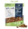 Side by Side Freeze Dried Beef Morsels Dog Food