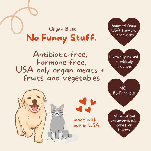 CocoTherapy Organ Bites! Chicken Organs + Beets + Coconut - Raw Organ Meat Treat for dogs and cats