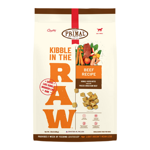 Primal Pet Foods Kibble in the Raw Beef Recipe for Dogs