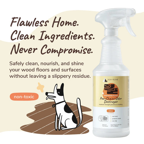 Kin + Kind Pee+Stain+Odor Destroyer (Hardwood+Floor) for Dogs (32 oz)