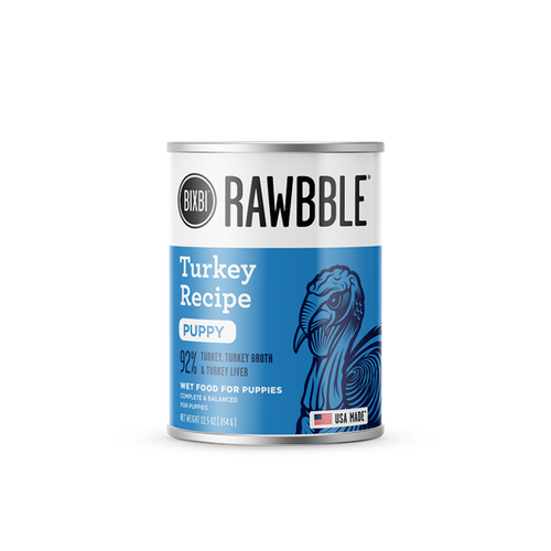 BIXBI Rawbble® Wet Food for Dogs – Turkey Paté Recipe for Puppies