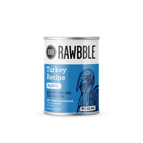 BIXBI Rawbble® Wet Food for Dogs – Turkey Paté Recipe for Puppies