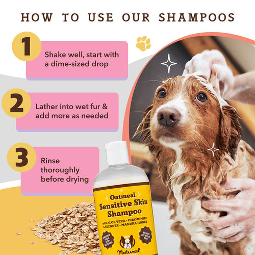 Natural Dog Company Oatmeal Sensitive Skin Shampoo for Dogs