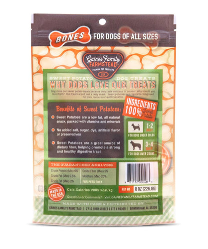 Gaines Family Farmstead Sweet Potato Bones Dog Treats (8-oz)