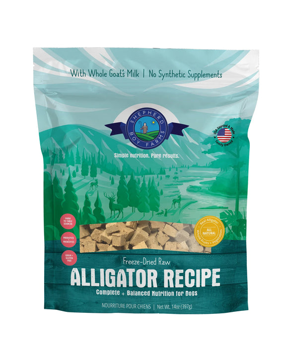 Shepherd Boy Farms Freeze-Dried Alligator Recipe for Dogs (14 oz)