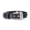 MyFamily Black El Paso Genuine Embossed Italian Leather Dog Collar