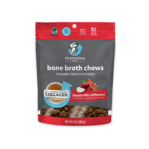 Shameless Pets Bacon Hits Different Bone Broth Chews Training Treats for Dogs