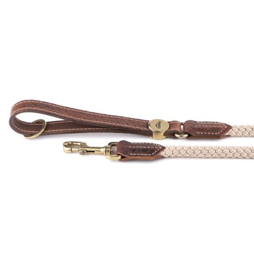 MyFamily Brown El Paso Dog Leash in Genuine Leather and Rope