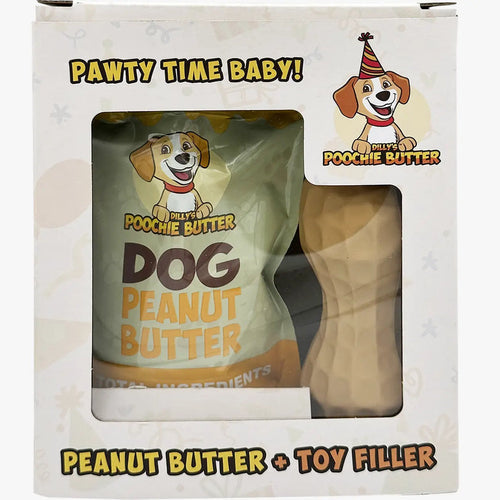 Poochie Butter 8.2oz Squeeze Pack + Medium Toy Birthday Bundle