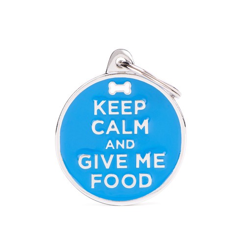 MyFamily Charms Big Keep Calm And Give Me Food ID Tag