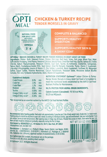 Optimeal® Chicken & Turkey Tender Morsels In Gravy For Adult Cats (3 oz)